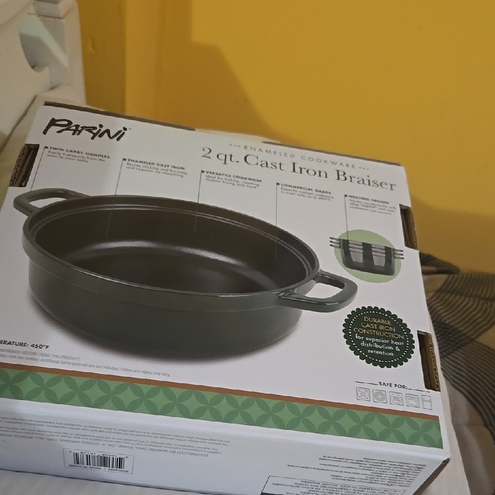 Black Cast Iron Braiser - 2 qt